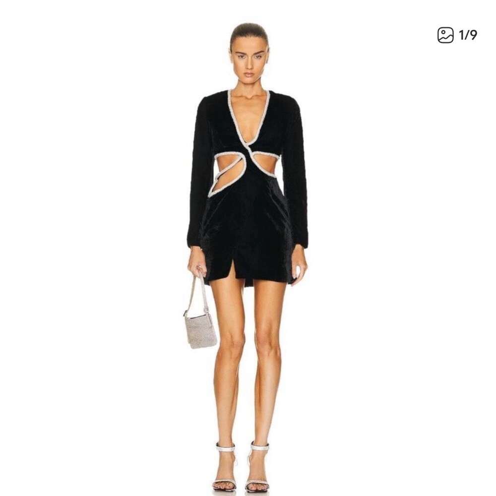 PatBO Black Long Sleeve Cut-Out Dress